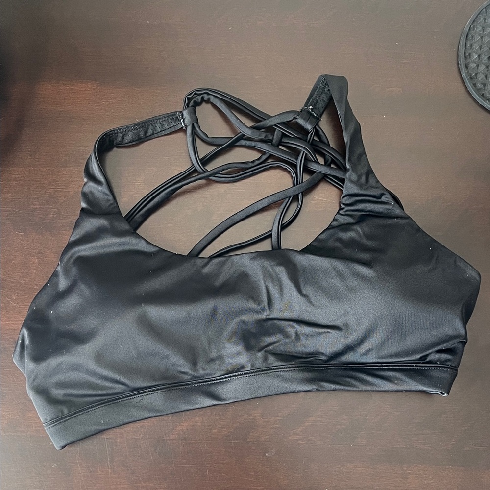 Black Strappy Sports Bra